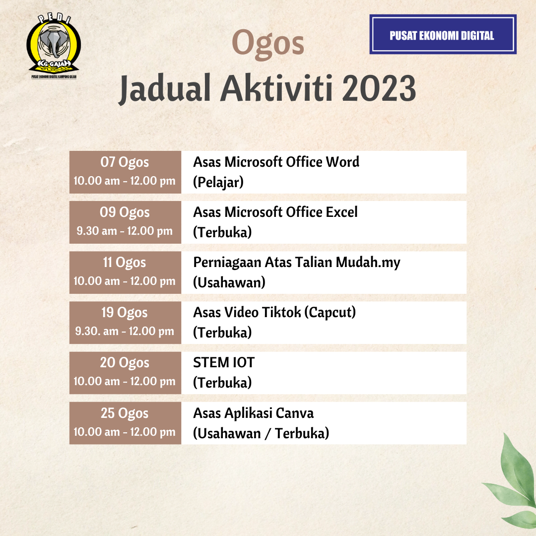 Jadual Ogos