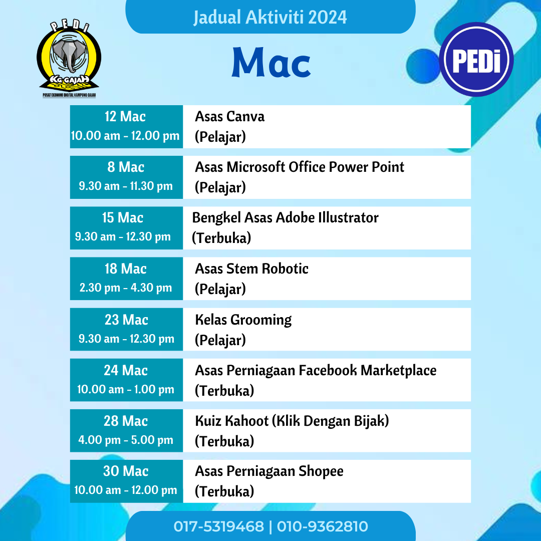 Jadual Fabruari 2024